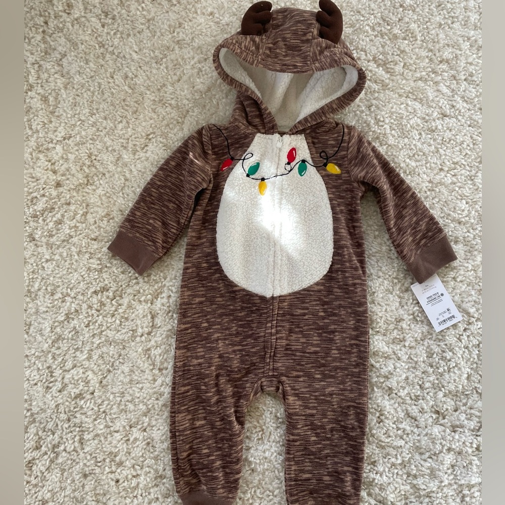 Just one you. Reindeer onesie with hood. Size 9M